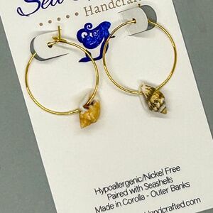 Natural Seashell Hoop Earrings